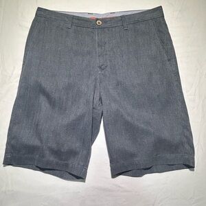 Tommy Bahama 90% Silk Men's Flat Front Gray Chino Shorts - 33